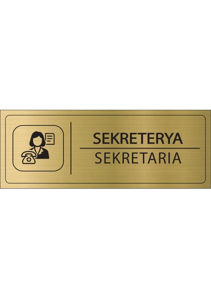 Sekreterya Isimlik Altın Metal Kapı Isimliği Levhası Yönlendirme Tabelası