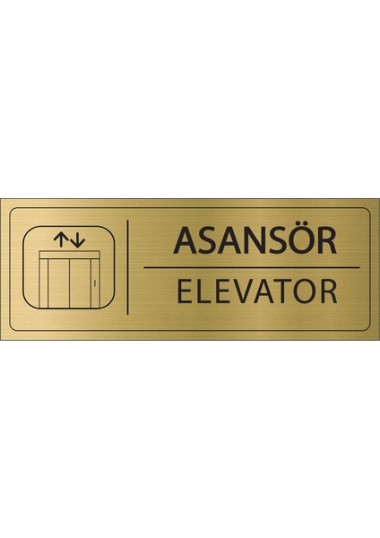 Asansör Isimlik Altın Metal Kapı Isimliği Levhası Yönlendirme Tabelası