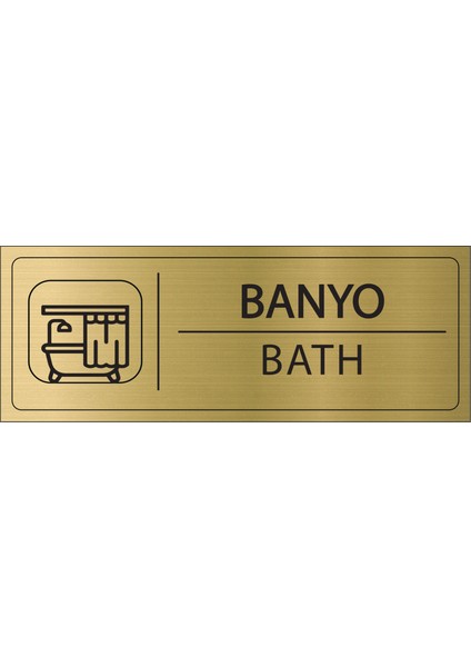 Banyo Isimlik Altın Metal Kapı Isimliği Levhası Yönlendirme Tabelası