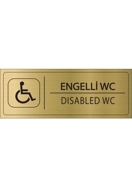 Engelli Wc Isimlik Altın Metal Kapı Isimliği Levhası Yönlendirme Tabelası