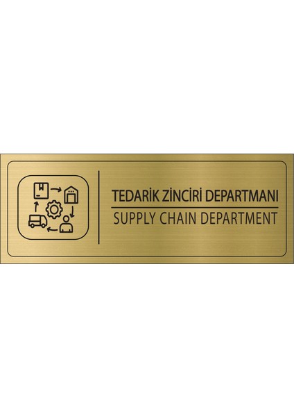 Tedarik Zinciri Departmanı Isimlik Altın Metal Kapı Isimliği Levhası Yönlendirme Tabelası