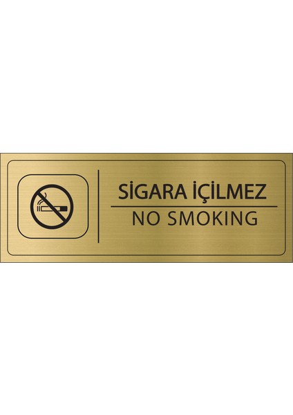 Sigara Içilmez Isimlik Altın Metal Kapı Isimliği Levhası Yönlendirme Tabelası