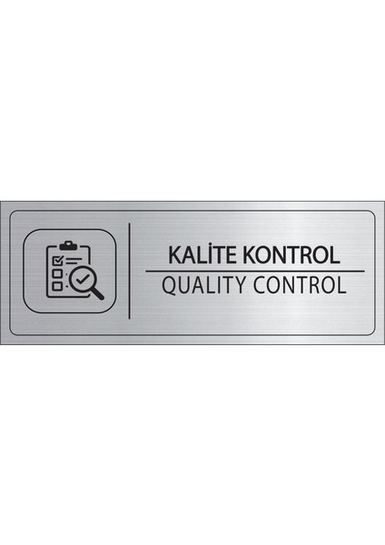 Kalite Kontrol Isimlik Gümüş Metal Kapı Isimliği Levhası Yönlendirme Tabelası
