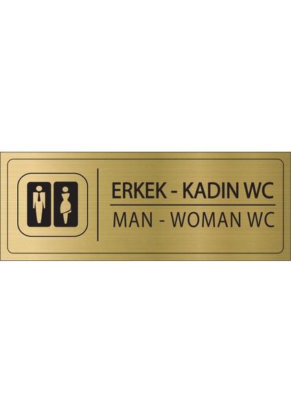 Erkek Kadın Wc Isimlik Altın Metal Kapı Isimliği Levhası Yönlendirme Tabelası