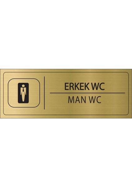 Erkek Wc Isimlik Altın Metal Kapı Isimliği Levhası Yönlendirme Tabelası