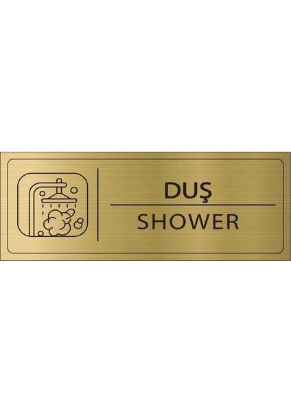 Duş Isimlik Altın Metal Kapı Isimliği Levhası Yönlendirme Tabelası
