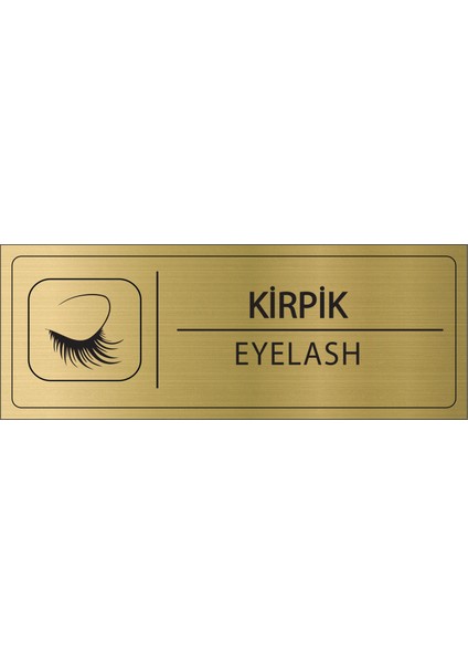 Kirpik Isimlik Altın Metal Kapı Isimliği Levhası Yönlendirme Tabelası