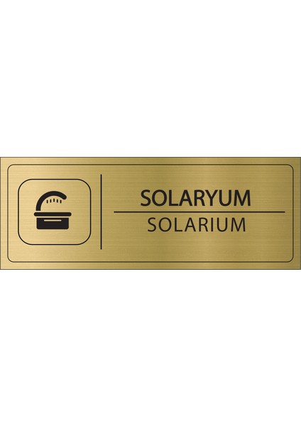 Solaryum Isimlik Altın Metal Kapı Isimliği Levhası Yönlendirme Tabelası
