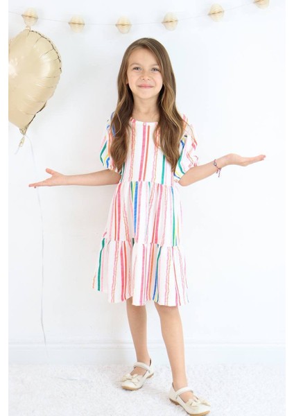 Kız Çocuk Elbise I Rahat Kesim Kız Çocuk Elbisesi Yazlık, Şık Tasarım I Kısa Kollu Yazlık Elbise
