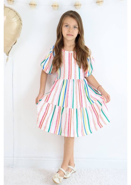 Kız Çocuk Elbise I Rahat Kesim Kız Çocuk Elbisesi Yazlık, Şık Tasarım I Kısa Kollu Yazlık Elbise fırsatları