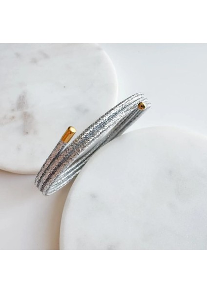 Gümüş Renk Mıknatıslı Ip Bileklik-Kolye-Halhal