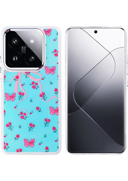 Xiaomi Mi 14T Pro Kılıf Airbag Tasarımlı Renkli Desenli Parlak Hadra Kapak