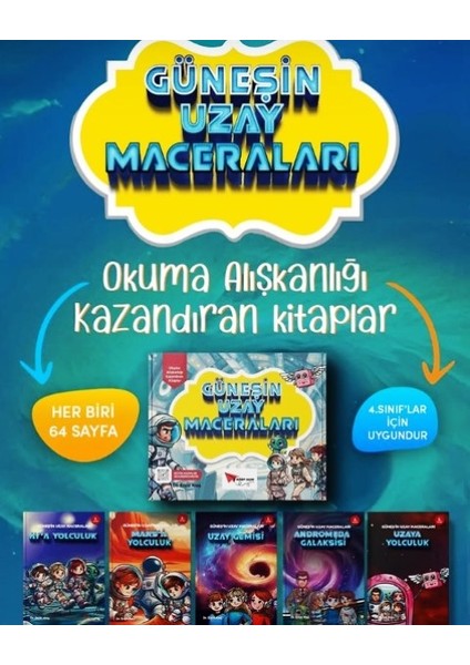 Güneş'in Uzay Maceraları Seti (10 Kitap Set) - 4. Sınıf