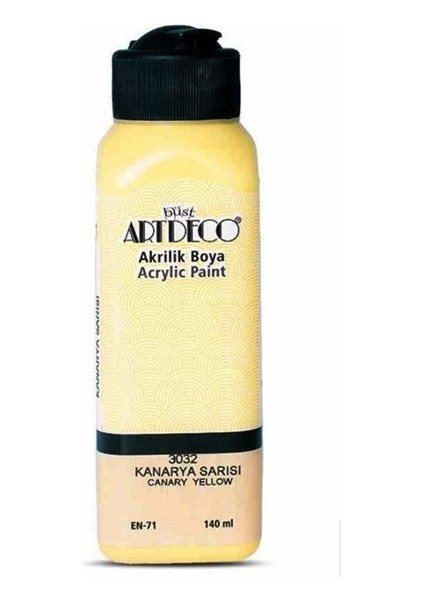 Akrilik Boya 140 ml Kanarya Sarısı - 4 Adet