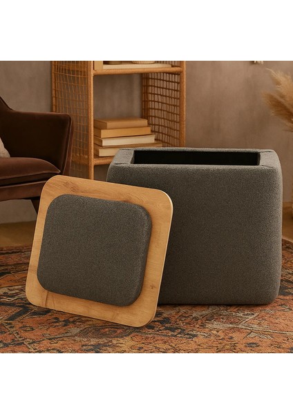 Jarvis Bohem Sandıklı Orta Sehpa Puf, Gri