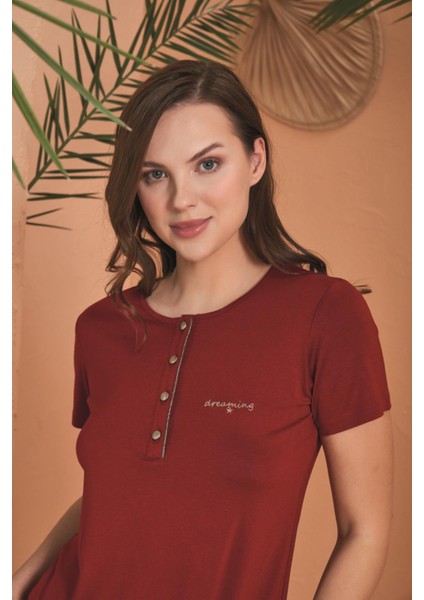 Kadın Bordo Pijama Takım 27068