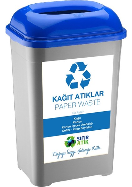 Kağıt İçin Plastik Sıfır Atık Kutusu Geri Dönüşüm Kutusu Plastik 50 Lt Sıfır Atık Toplama Kutusu büyük boy atık kutuları