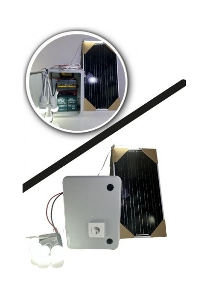 Taşınabilir 12V Buzdolabı+Tv+3 Lamba ve Cep Telefonu Şarj Güneş Enerji Sistemi modelleri