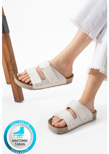 Esnek Ayarlanabilir Iki Cırtlı Anatomik Comfort Cool Rahat Kadın Günlük Sandalet Terlik