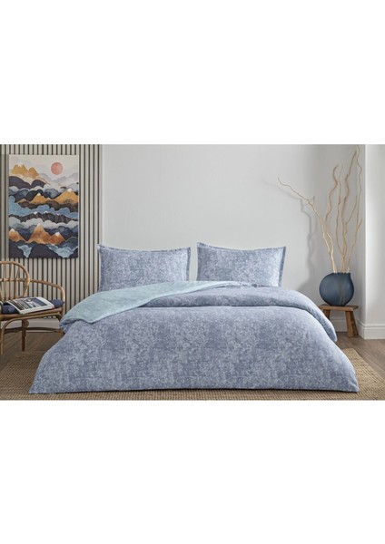 Seç&ser Çift Tarafı Desenli Tek Kişilik Nevresim Takımı Shimmer Lacivert