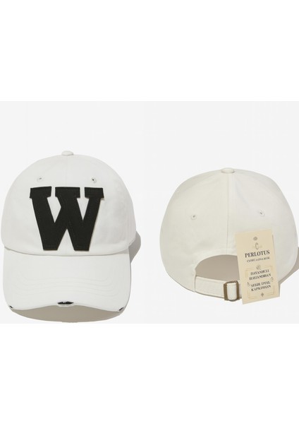 Vintage Beyaz Yırtık Tasarımlı W Harfli Ayarlanabilir Beyzbol Kep Şapka Who When Why Temalı Spor Şapka modelleri