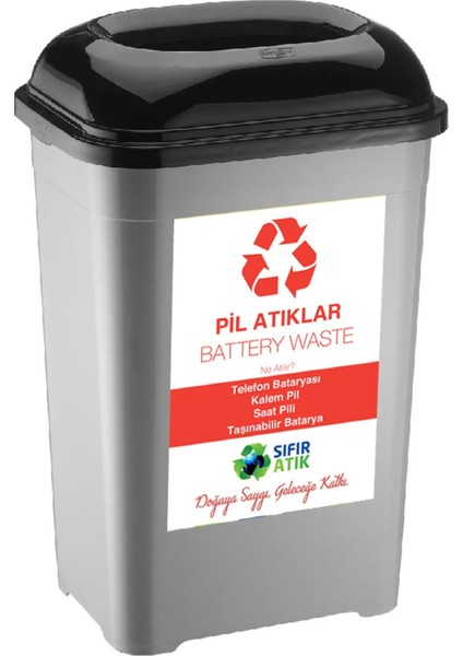 Pil Atık Kutusu Sıfır Atık Kutusu Geri Dönüşüm Kutusu Plastik 50 Lt Sıfır Atık Toplama Kutusu büyük boy