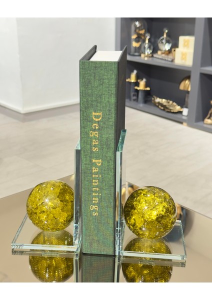 Kristal Küre Kitap Tutucu Yağ Yeşili