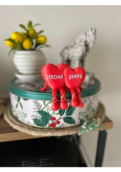 Eklemli Kalp Figür Dekoru -Hediyelik-Süs-Kişileştirilebilir İsimler modelleri