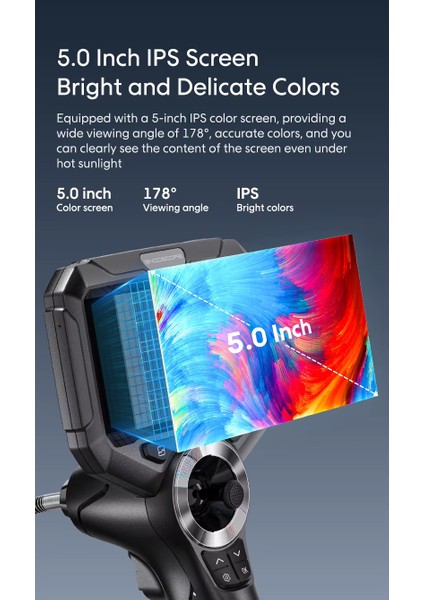 S50 720° Oynar Başlı 6mm Tek Lens Su Geçirmez Endüstriyel Endoskop Kamera