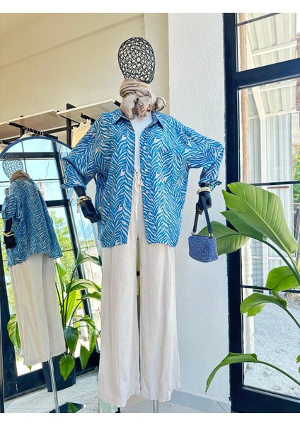 Desenli Gömlek Mavi fiyatları