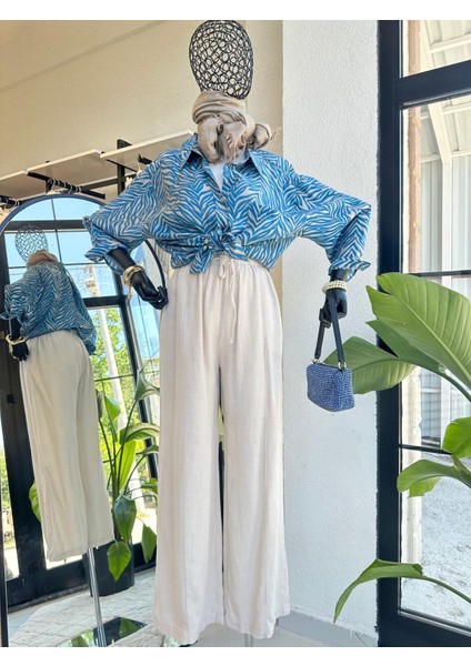 Desenli Gömlek Mavi modelleri