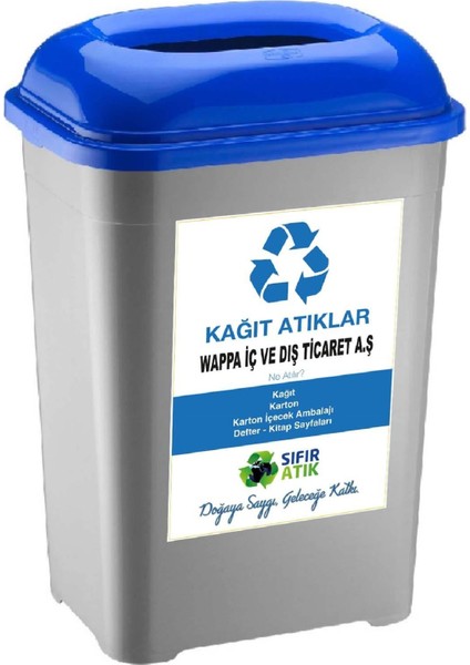 Firma Ismi Yazılı Firmalara Özel Sıfır Atık Kutusu Geri Dönüşüm Kutusu 50 Lt * 5 Adet Büyük Boy indirimleri