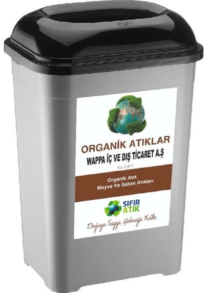 Firma Ismi Yazılı Firmalara Özel Sıfır Atık Kutusu Geri Dönüşüm Kutusu 50 Lt * 5 Adet Büyük Boy