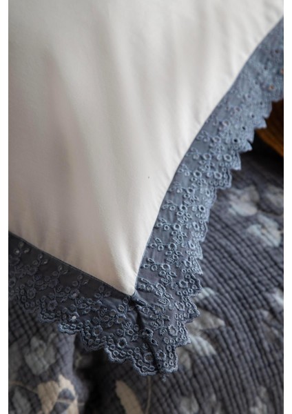 Marbella Indigo Çift Kişilik Pike/yatak Örtüsü Set