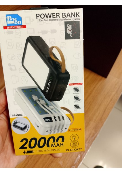 Powerbank Kablolu 20000 Mah