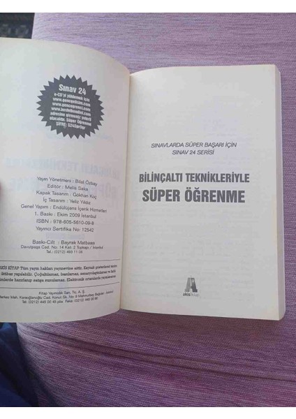 Sınav 24 Sınavlarda Süper Başarı Için Bilinçaltı Teknikleriyle Motivasyon Iç Disiplin 2009 1,baski 175 Sayfa 2,el Cok Temiz Kondisyonda modelleri