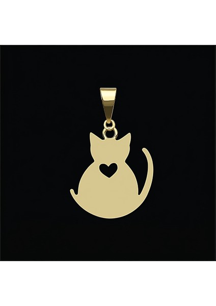 925 Ayar gümüş kolye kedi SM6272