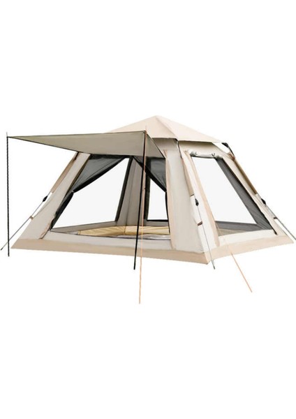 Tam Otomatik 4 Kişilik Tenteli Kamp Çadırı 210X210X135 cm (Krem) modelleri