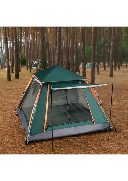 Tam Otomatik 4 Kişilik Tenteli Kamp Çadırı 210X210X135 cm (Yeşil)