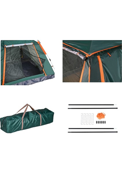 Tam Otomatik 4 Kişilik Tenteli Kamp Çadırı 210X210X135 cm (Yeşil) indirimleri