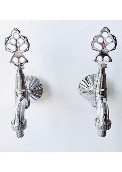 Ikili Osmanlı Musluğu Rakorlu Krom 1/2