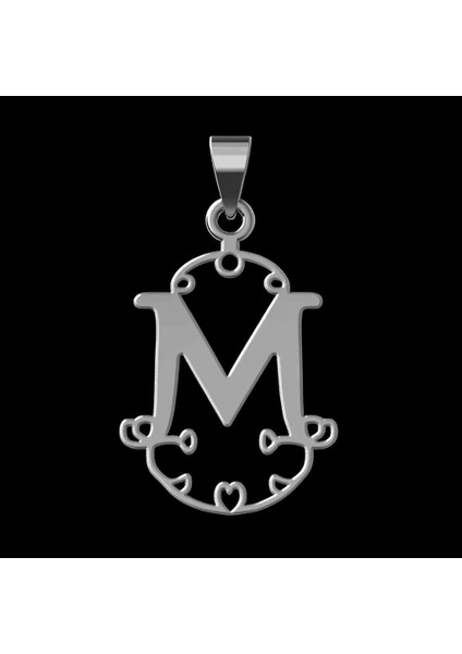 925 Ayar gümüş kolye Harf M SM6133