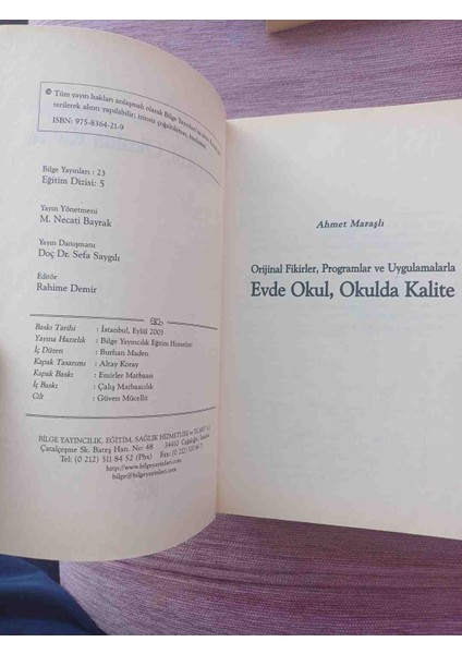 Evde Okul Okulda Kalite 2,el Cok Temiz Kondisyonda Kitap 2003 Basimi 316 Sayfa Eksiksiz Temiz Kondisyon fırsatları