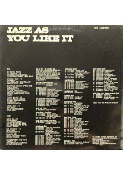Jazz As You Like It Lp Plak fiyatları