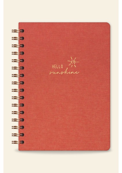 A5 Spiralli Sert Kapak Keten Kareli Tarihsiz Not Defteri Mercan indirimleri