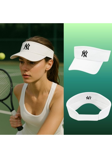 Vizör Şapka Ny Logolu Ayarlanabilir Pamuklu Tenis Golf Spor Şapkası Unisex fiyatları