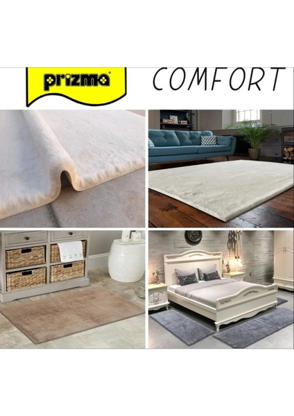 Home Comfort Konfor Tüylü Yumuşak Halı | Gri 75X110CM Avantajlı Silinebilir Toz Tutmaz 1 Adet