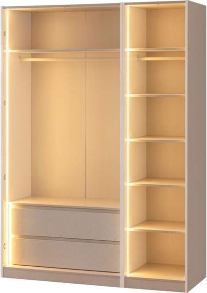 Lobby Sağ Reflekte 3 Kapılı Gardırop modelleri