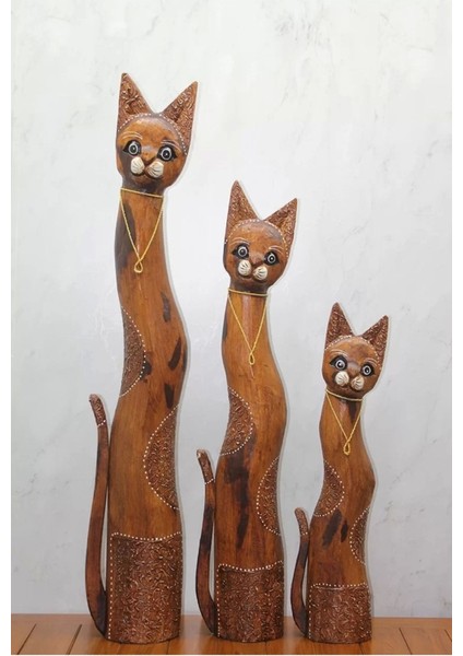 Ahşap 3'lü Kedi Seti 1 Metre. Trendy:2