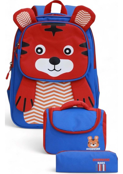 2205-GOODWORK Erkek Çocuk Üçlü Set Figürlü Ilkokul Sırt Çantası - NKT02205-SAKS-TEKEBAT fırsatları